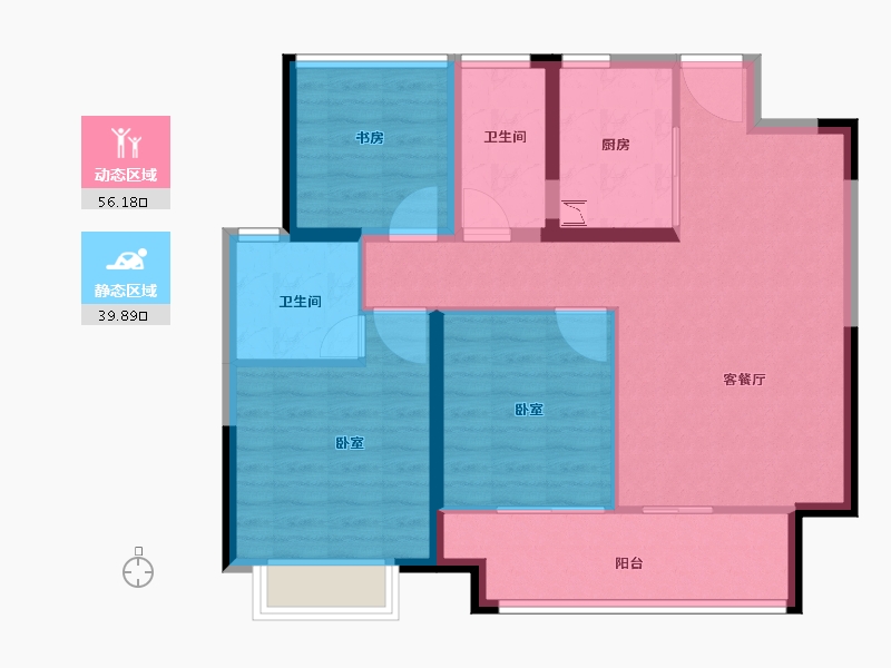 江苏省-苏州市-新希望锦麟九里-86.00-户型库-动静分区