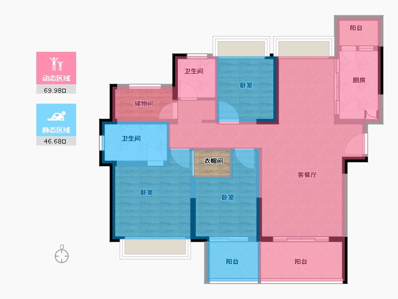 江苏省-苏州市-楠香雅苑-106.00-户型库-动静分区