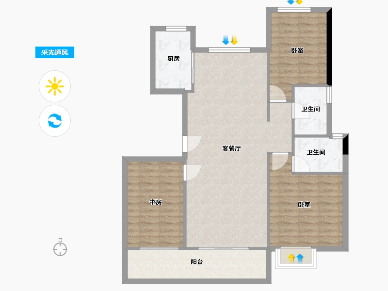 江西省-抚州市-赣东黎川府-98.00-户型库-采光通风