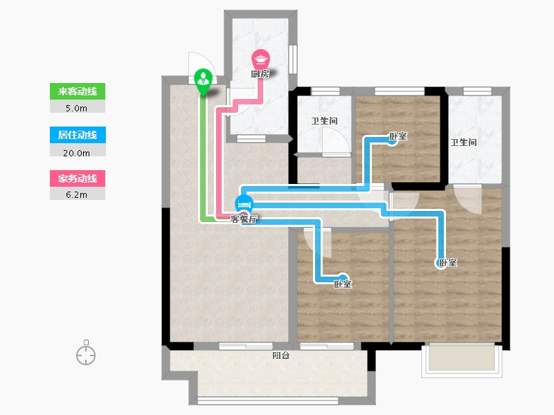 江苏省-常州市-万科四季都会-85.00-户型库-动静线