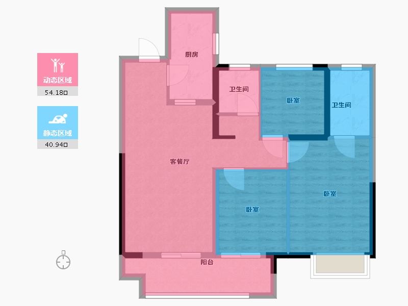 江苏省-常州市-万科四季都会-85.00-户型库-动静分区