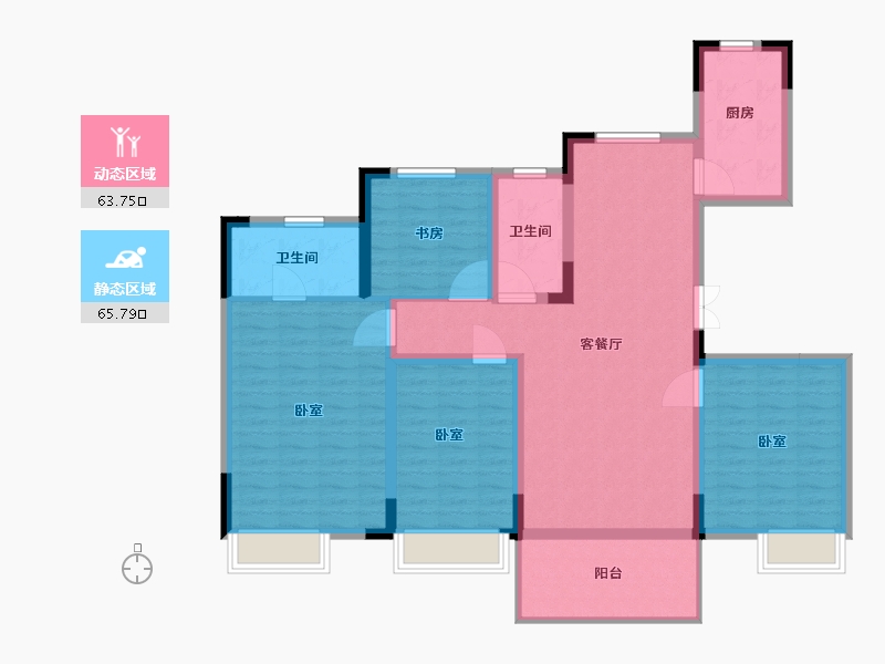 江苏省-徐州市-颐居隐山观湖-116.00-户型库-动静分区