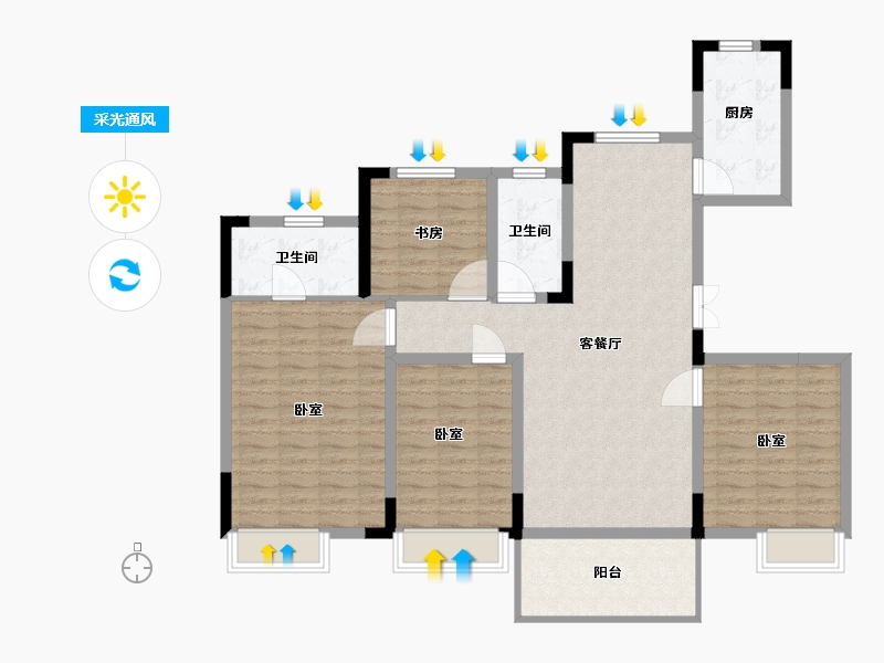 江苏省-徐州市-颐居隐山观湖-116.00-户型库-采光通风