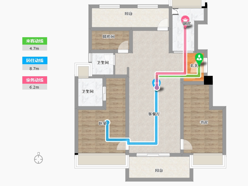 江苏省-苏州市-独墅湖西金悦花园-91.26-户型库-动静线