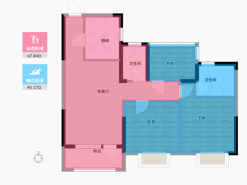 江苏省-苏州市-观湖春天-78.00-户型库-动静分区