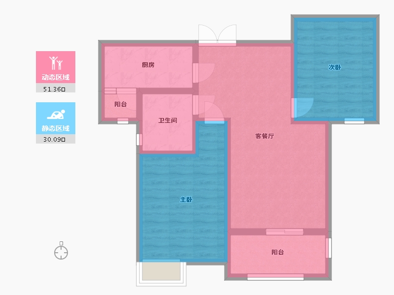 陕西省-西安市-千林世纪城-72.00-户型库-动静分区