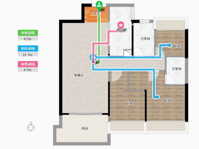 陕西省-汉中市-大华尚府-87.99-户型库-动静线