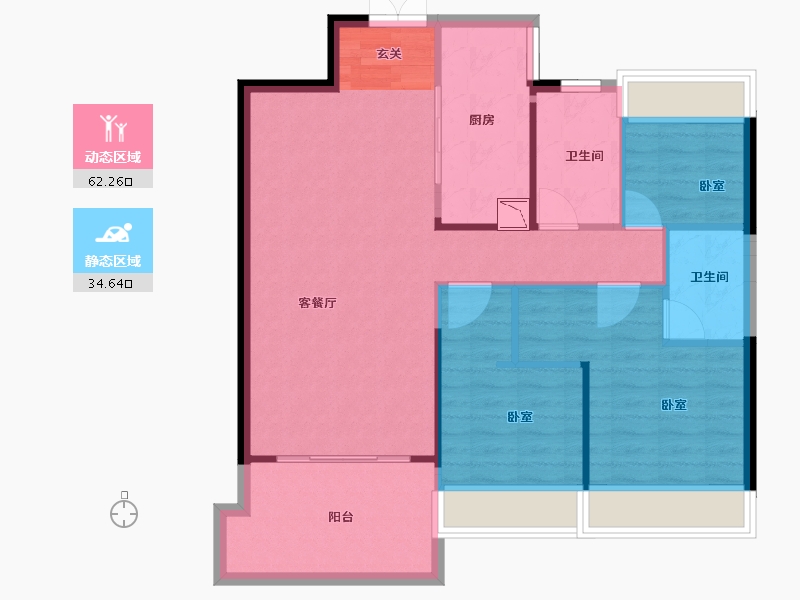 陕西省-汉中市-大华尚府-87.99-户型库-动静分区