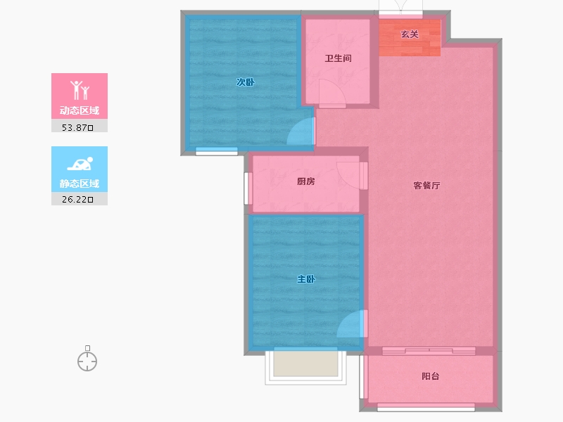 甘肃省-兰州市-盛世和平居-71.95-户型库-动静分区