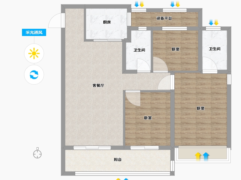 江苏省-常州市-牡丹三江公馆-92.01-户型库-采光通风