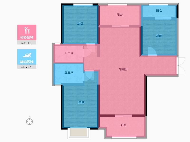 陕西省-西安市-南湖7号-92.80-户型库-动静分区