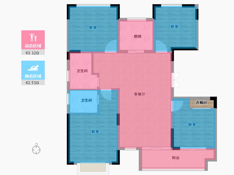 江苏省-徐州市-云龙湖·峰荟-115.00-户型库-动静分区