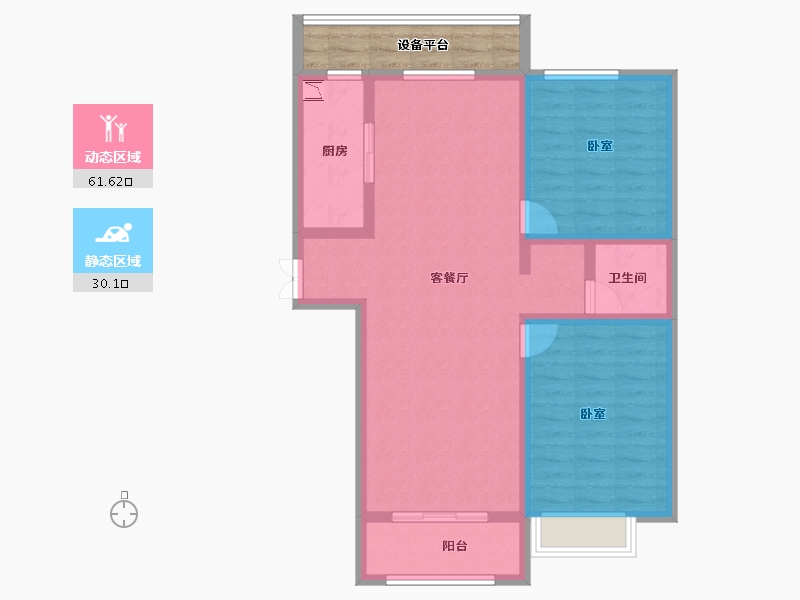 甘肃省-天水市-天麟名城苑-87.36-户型库-动静分区