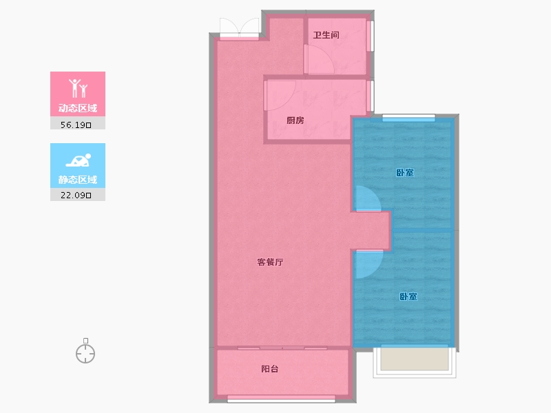 甘肃省-天水市-玖鼎·锦绣名苑-71.56-户型库-动静分区