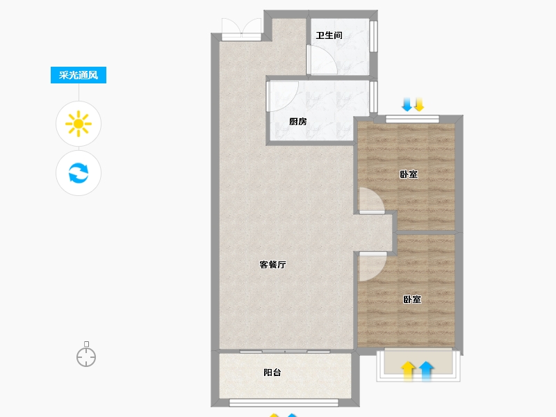 甘肃省-天水市-玖鼎·锦绣名苑-71.56-户型库-采光通风