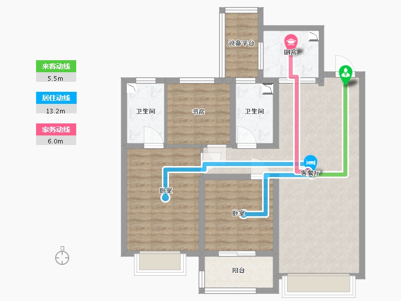 甘肃省-兰州市-雅戈尔时代之星-92.00-户型库-动静线