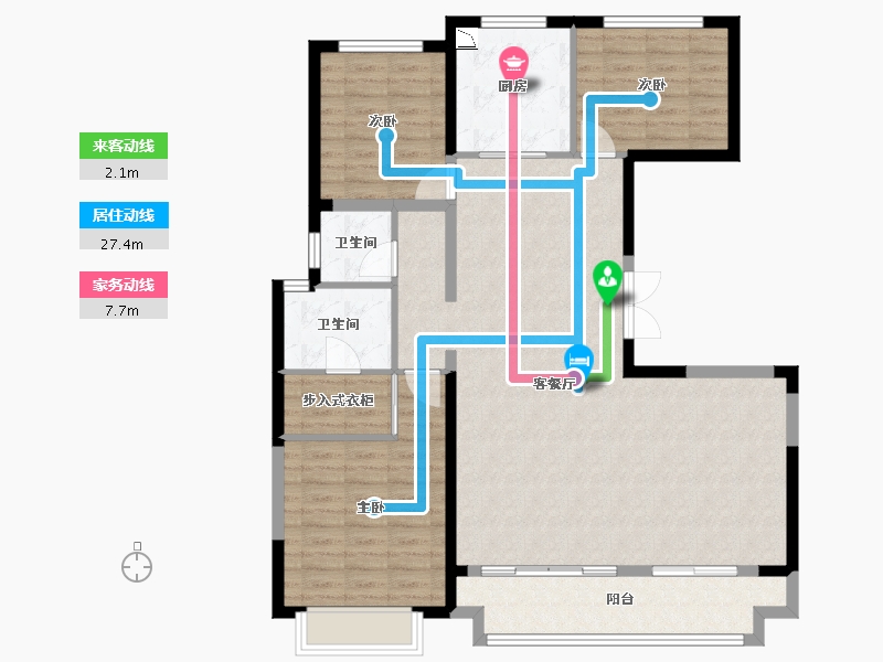 陕西省-榆林市-文昌·泰安里-115.84-户型库-动静线