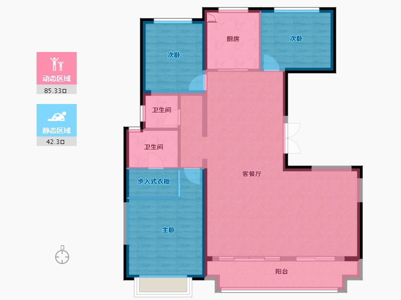 陕西省-榆林市-文昌·泰安里-115.84-户型库-动静分区