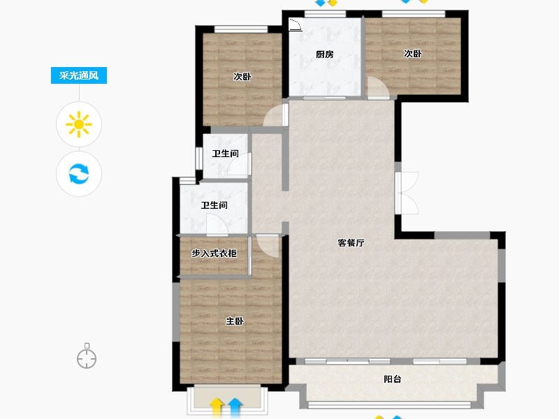 陕西省-榆林市-文昌·泰安里-115.84-户型库-采光通风