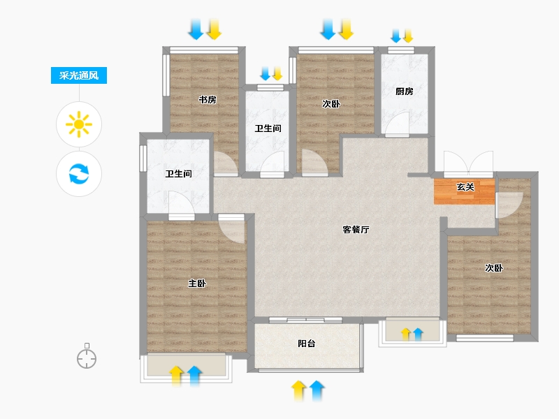 江苏省-南京市-世茂城品-114.01-户型库-采光通风