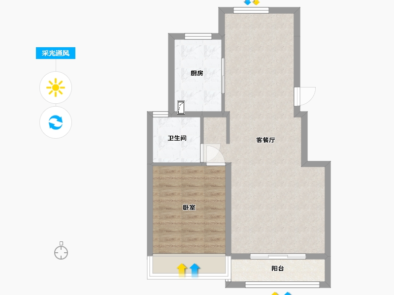 甘肃省-兰州市-保利领秀山-61.84-户型库-采光通风