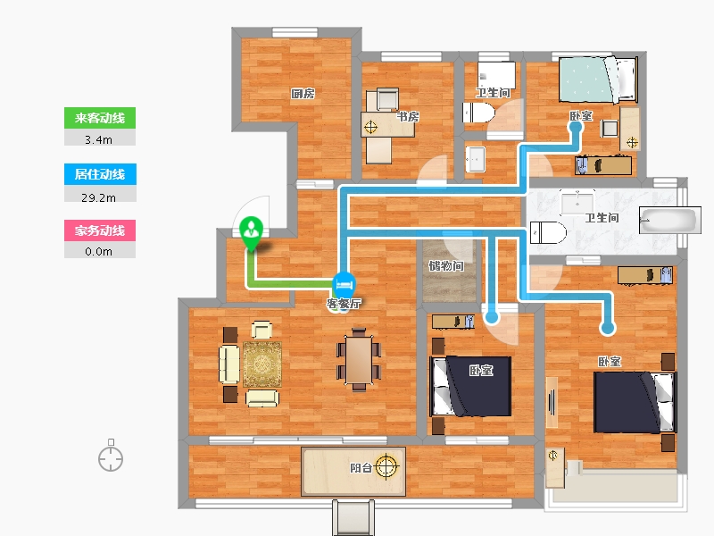 江苏省-苏州市-上坤·云栖时光-114.00-户型库-动静线