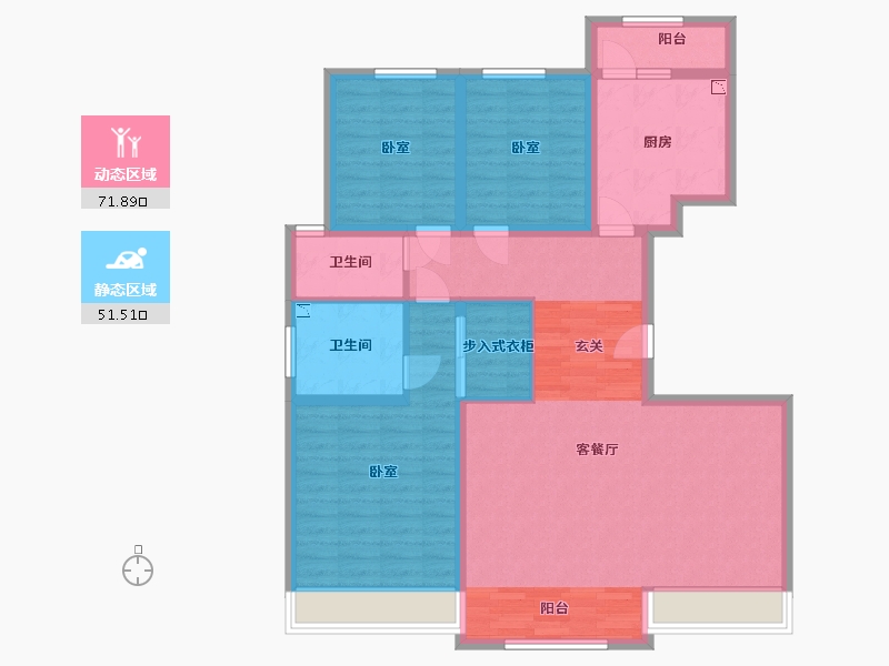 甘肃省-兰州市-保利领秀山-110.55-户型库-动静分区