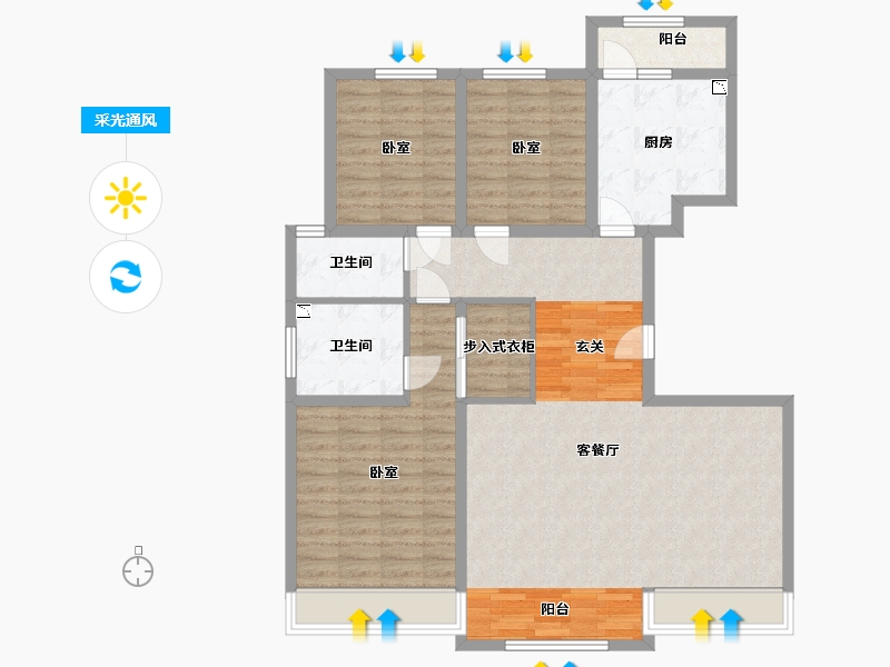 甘肃省-兰州市-保利领秀山-110.55-户型库-采光通风