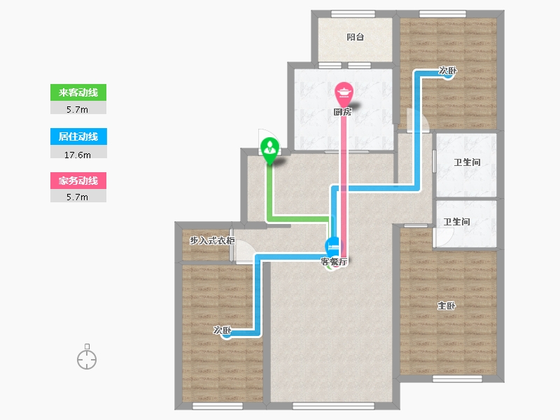 黑龙江省-哈尔滨市-龙湾园著-118.00-户型库-动静线