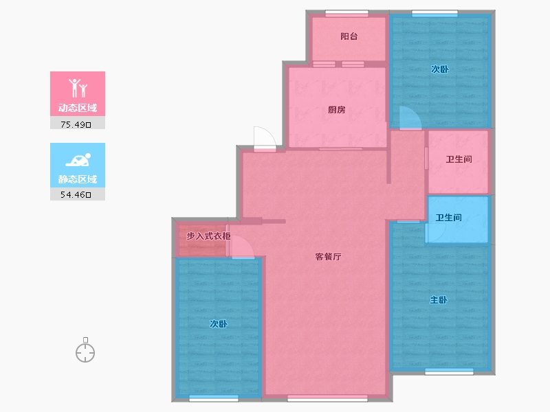 黑龙江省-哈尔滨市-龙湾园著-118.00-户型库-动静分区