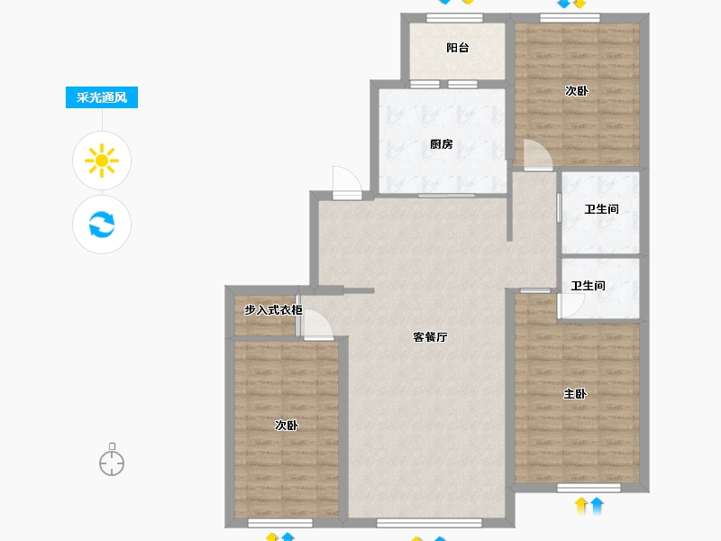 黑龙江省-哈尔滨市-龙湾园著-118.00-户型库-采光通风