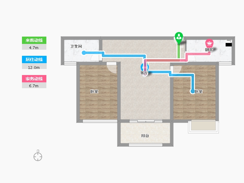 江苏省-苏州市-首开玖珑湾-74.07-户型库-动静线