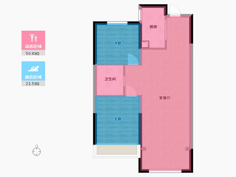 黑龙江省-哈尔滨市-华润置地·熙云府-65.02-户型库-动静分区