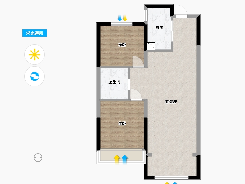 黑龙江省-哈尔滨市-华润置地·熙云府-65.02-户型库-采光通风