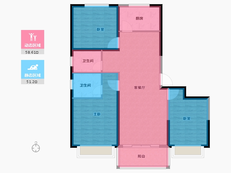 陕西省-西安市-加州壹号-99.11-户型库-动静分区