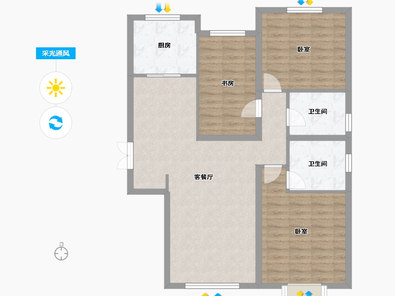 甘肃省-兰州市-天庆国际新城-95.10-户型库-采光通风