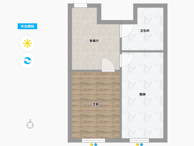 黑龙江省-哈尔滨市-龙湾园著-40.80-户型库-采光通风