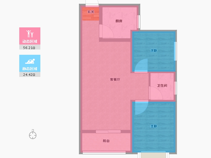 陕西省-西安市-华府御园-72.01-户型库-动静分区