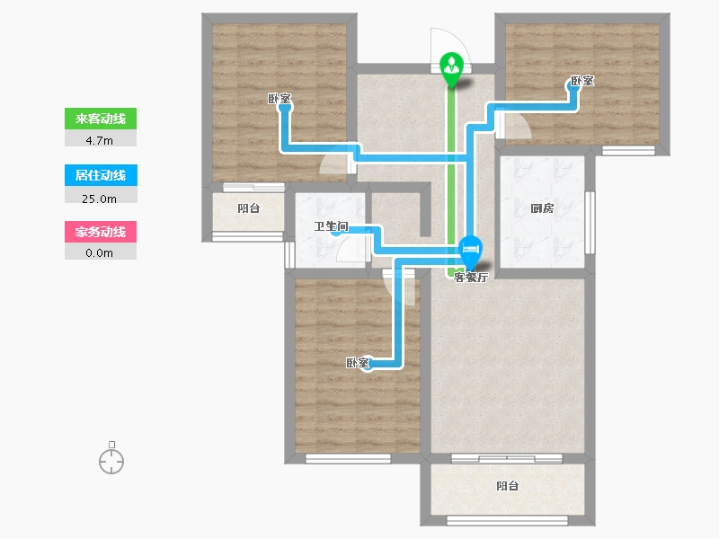 陕西省-宝鸡市-轩苑盛世三期-85.05-户型库-动静线