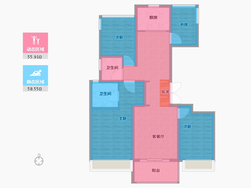 江苏省-南京市-世茂城品-102.00-户型库-动静分区