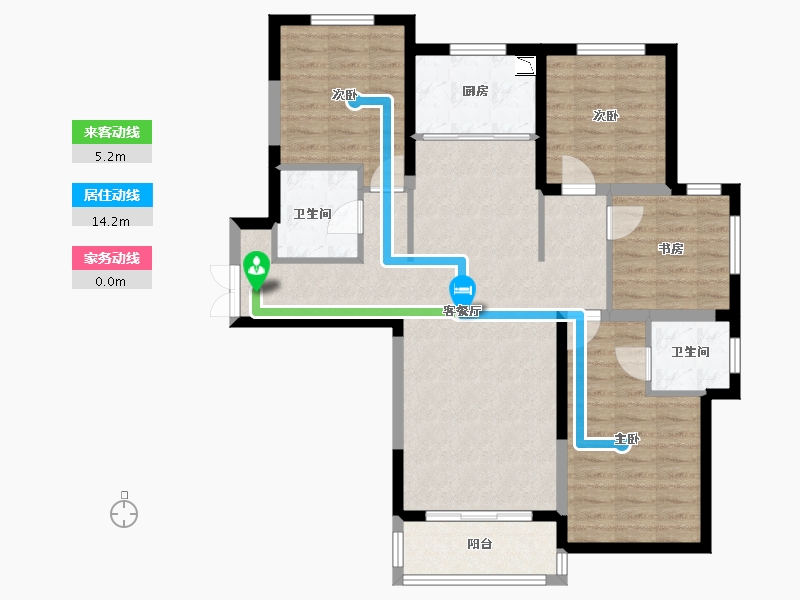 陕西省-榆林市-文昌·泰安里-97.79-户型库-动静线