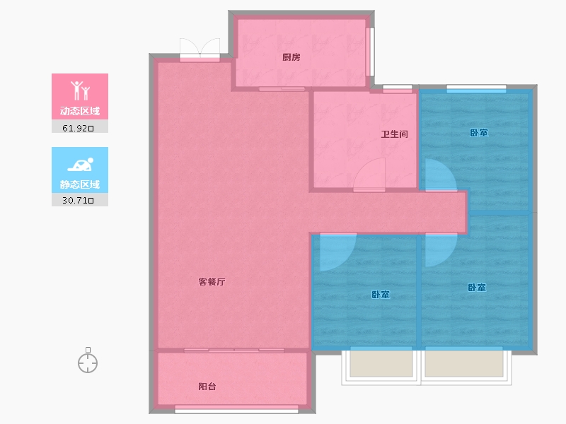 甘肃省-天水市-玖鼎·锦绣名苑-85.00-户型库-动静分区