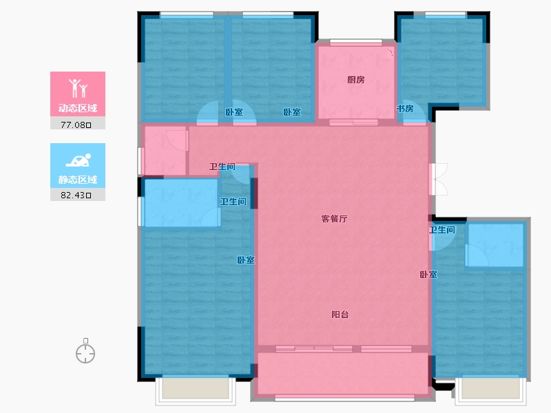 江苏省-徐州市-云龙湖·峰荟-144.00-户型库-动静分区