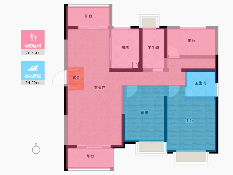 江苏省-苏州市-嘉境天成-97.99-户型库-动静分区