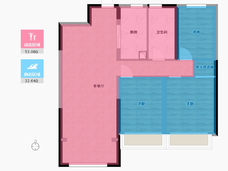 黑龙江省-哈尔滨市-华润置地·熙云府-76.47-户型库-动静分区