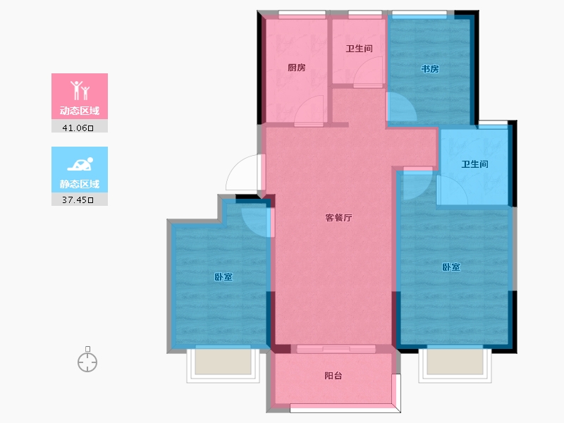 江苏省-南京市-山语隽府-70.00-户型库-动静分区