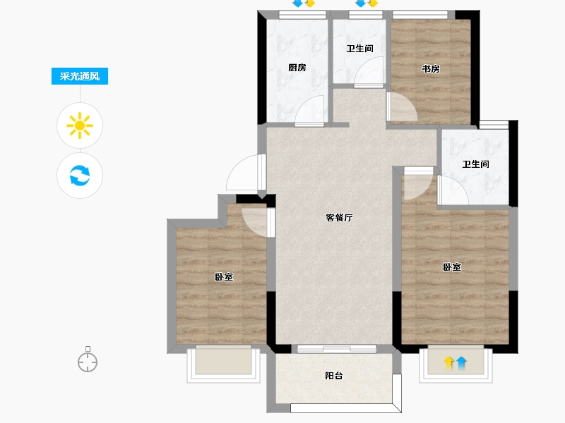 江苏省-南京市-山语隽府-70.00-户型库-采光通风