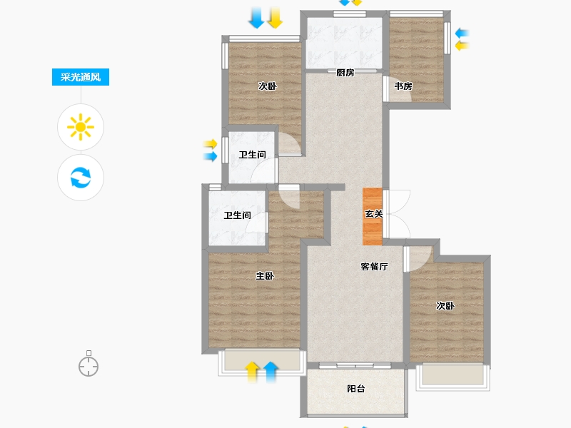 江苏省-南京市-世茂城品-102.01-户型库-采光通风