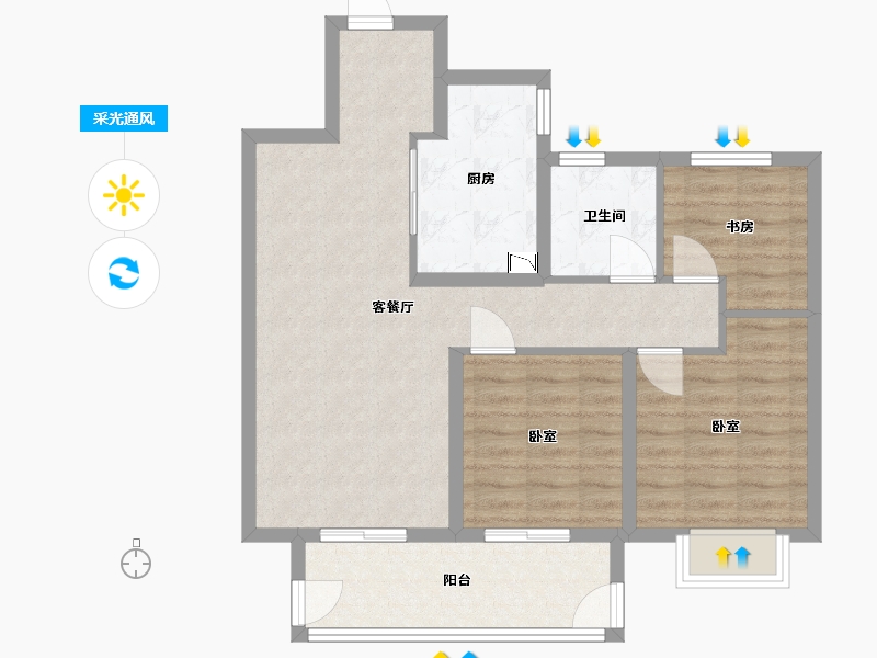 安徽省-宿州市-都会星宸 | 臻源-80.00-户型库-采光通风