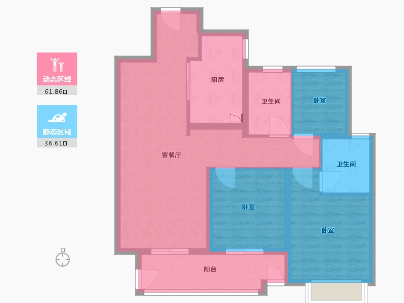 安徽省-宿州市-都会星宸 | 臻源-88.00-户型库-动静分区